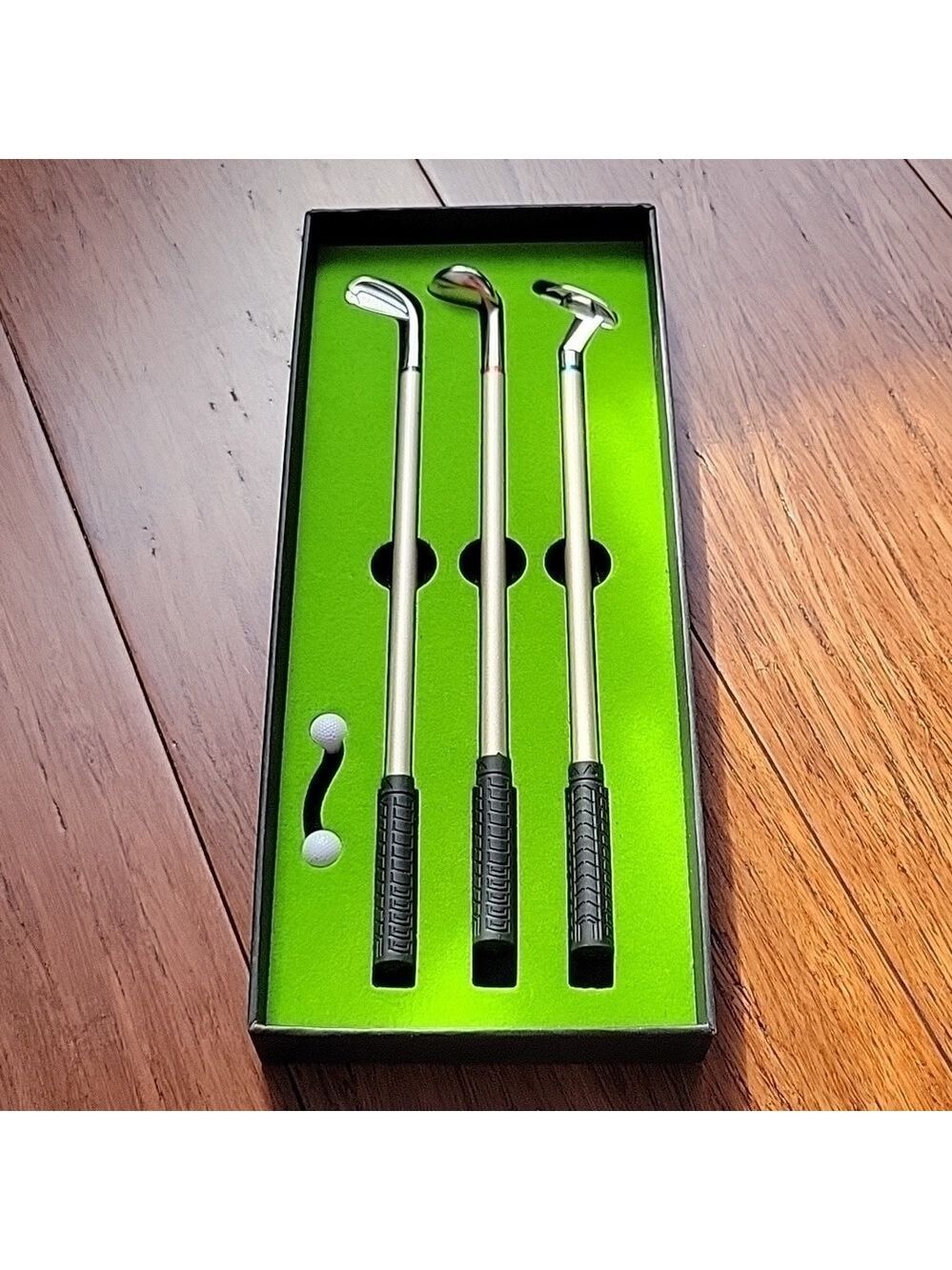 Miniature Golf Club Pen Set, Putter, Wood & Iron, Desk Decor, Novelty Gift